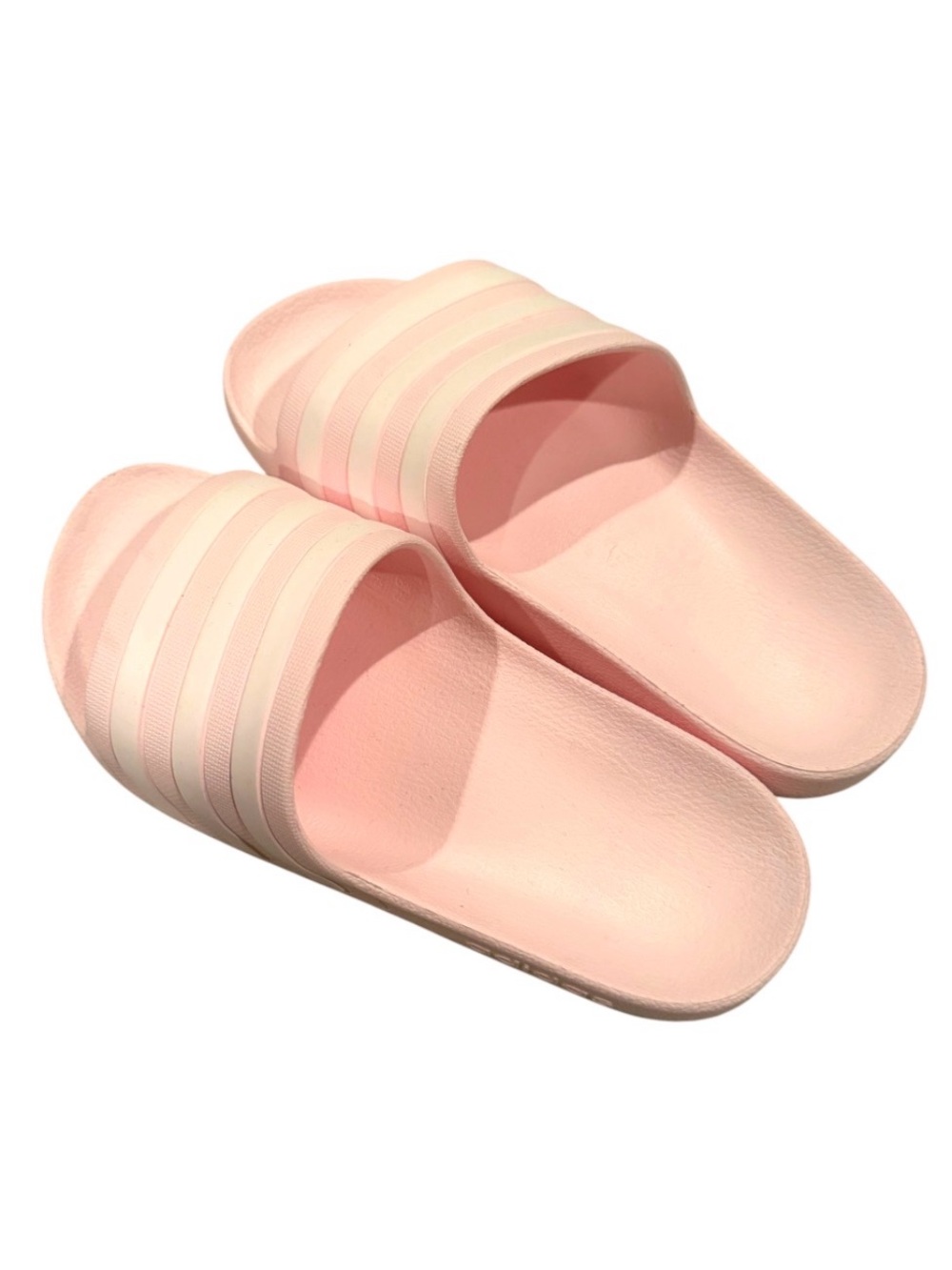 Adidas Adilette Aqua Womens Size 5 Pink White 3 Stripe Slip On Slide Sandals
